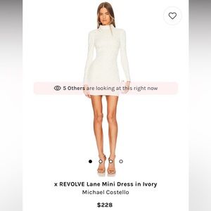 X REVOLVE Lane Mini Dress Michael Costello in Ivory size L long sleeve white